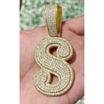thumbnail image 4 of Forever Jewels 2Ct Round Cut Moissanite Mens 'S' Letter Pendant 14K Yellow Gold Plated, 4 of 5