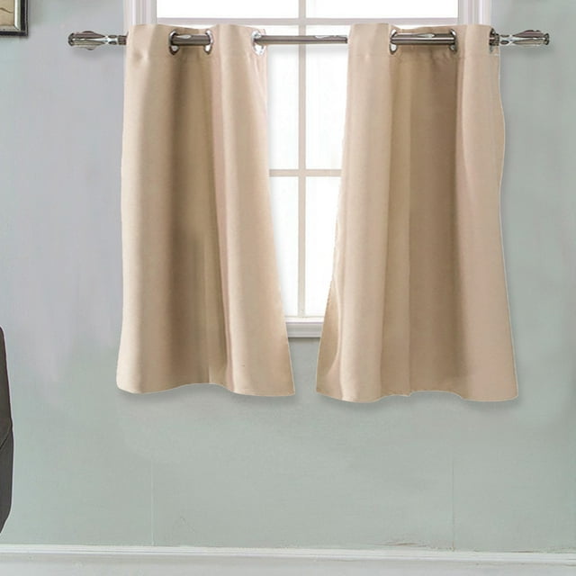 Panneaux de Rideaux de Fenêtre Épais et Lourds Doublés de Mousse Isolés 2 Pcs Rideaux Larges Rideau de Douche pour Hommes Rideaux Courts pour Chambre Rideaux d'Hiver pour Salon Rideaux Insonorisants Réduisant le Bruit