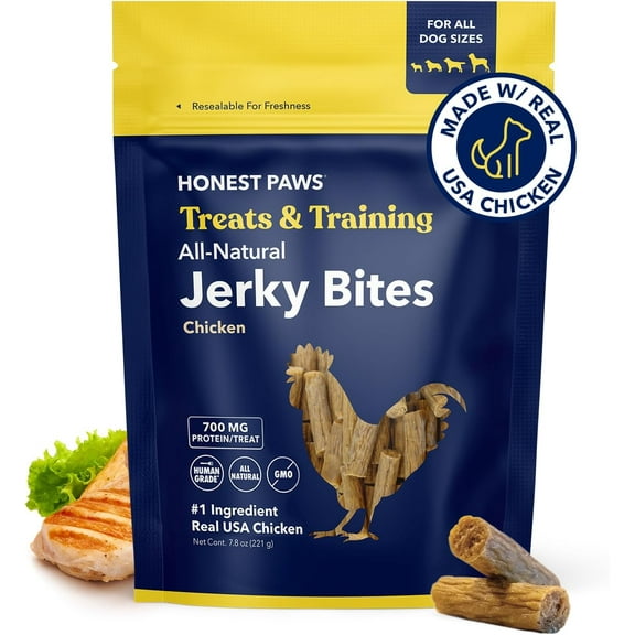 Honest Paws Beef Jerky Treats for Dogs, All Natural, Real Chicken