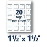 Avery Printable Tags with Strings, 1-1/2" x 1-1/2", 200 Tags (22849 ...