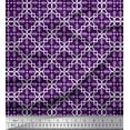 thumbnail image 1 of Soimoi Purple Cotton Poplin Fabric Quaterfoil Damask Print Fabric by the Yard 56 Inch Wide, 1 of 3