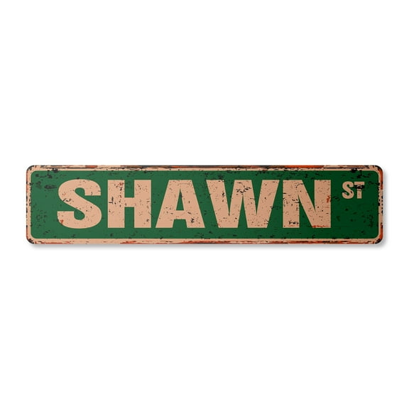 SHAWN Vintage Plastic Street Sign Childrens Name Room Sign | Indoor/Outdoor | 18" Wide