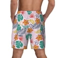 thumbnail image 3 of Kdxio Tropical Plants Print Men's Swim Trunks with Compression Liner 7 Inch Inseam Quick Dry Swim Shorts, 3 of 7