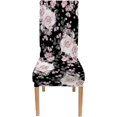 thumbnail image 2 of Dining Chair Covers Set of 6 Parson Chair Slipcovers Chair Protectors Covers Dining Pink Flowers and Leaves Watercolor Floral Rose, 2 of 5