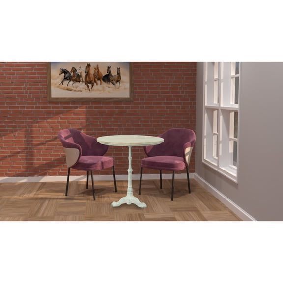 Contemporary Home Living Wooden Top Round Bistro Table - 30" - White
