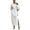 White, variant on Women One Shoulder Long Dress, Solid Color Tie Waist Side Split Dress, Casual Party Long Sleeve Maxi Dress for Summer