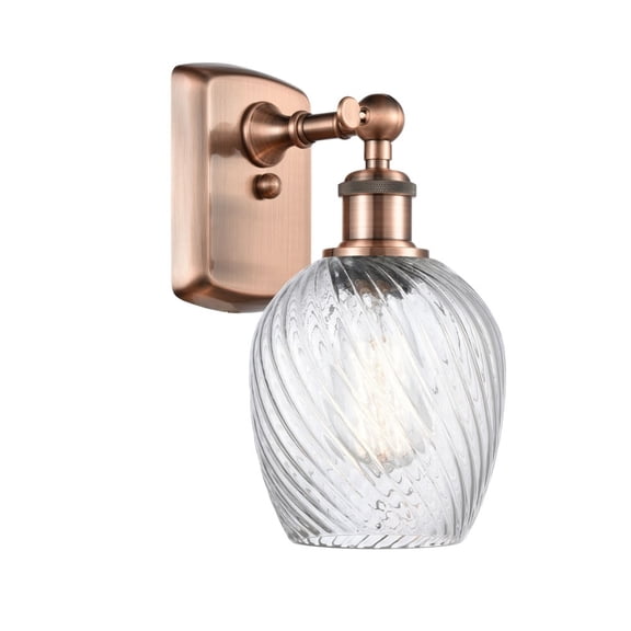 516-1W-AC-G292-LED-Innovations Lighting-Salina-3.5W 1 LED Wall Sconce in Industrial Style-5 Inches Wide by 12 Inches High Antique Copper Finish with