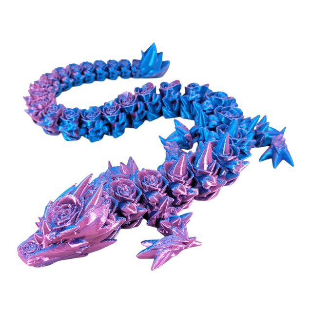 Medium 12 Inch Articulated Rose Color 3D Printed Rainbow Bead Color Interlocked Body And Leg Parts