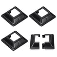 thumbnail image 1 of Unique Bargains Housse de Base de Poteau de Terrasse, 4 Pcs Support de Poteau Style Séparé 33x33mm/1.3x1.3 Pieds Base de Poteau pour Rampes à Main et d'Escalier, 1 of 5
