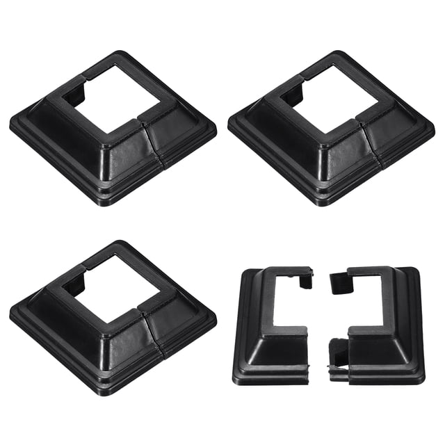 Unique Bargains Housse de Base de Poteau de Terrasse, 4 Pcs Support de Poteau Style Séparé 33x33mm/1.3x1.3 Pieds Base de Poteau pour Rampes à Main et d'Escalier