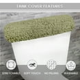 thumbnail image 4 of Home Weavers Waterford Collection Bathroom Rug 100% Cotton Fabric, Soft Absorbent, Elastic Edges, Machine Wash Dry, Toilet Tank Lid Cover for Bathroom, 10"x22" Tank Cover, Green, 4 of 9