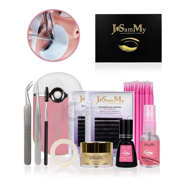 Kit Pestañas Mink 1x1 Para Aplicación Extensión Profesional - Rosa JoSamMy Beauty & Lashes Kit