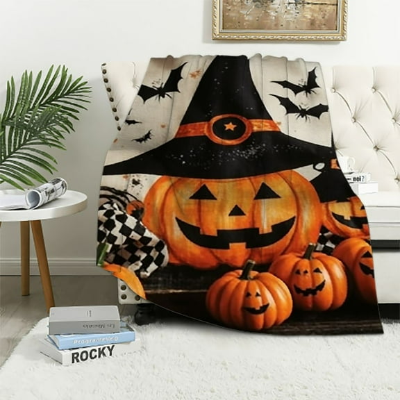 Pratyus Halloween Throw Blanket Flannel Blanket for Bed Couch Sofa All Seasons Lightweight Blanket 40x50in