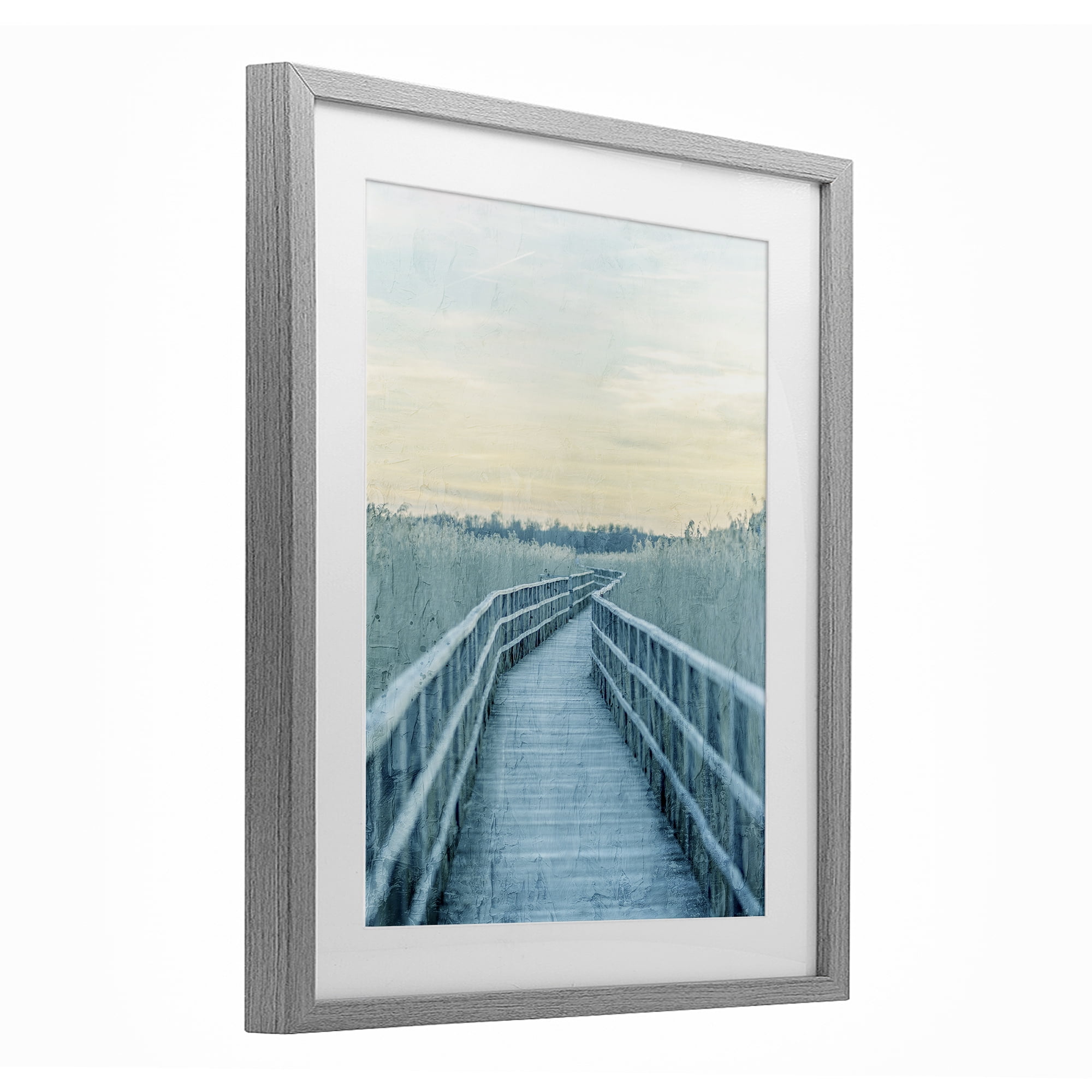 Stupell Industries Wooden Pier Boardwalk Gray Framed Print Under Glass, design by Kim Allen