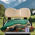 thumbnail image 3 of Uourmeti Golf Cart Seat Cover Pockets Warp Knitted Terry Cloth, Compatible with Sports Club Car Golf Cart, for 2-Seat Golf Carts EZGO, Agate Daisies, 3 of 8