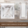 thumbnail image 4 of PUERSI Farmhouse Wooden Napkin Holder for Tables, Rustic Kitchen Decor for Counter, Ideal Napkin Dispenser for Dining Counter tops -White, 4 of 8