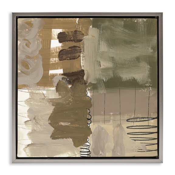 Stupell Industries Holiday Express Abstraction Gray Framed Floater Canvas Wall Art design by Brent Baker, 18 x 18