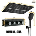 thumbnail image 6 of CASAINC 5-Spray Patterns 16-inch Square Ceiling Mount Fixed and Handheld Shower Head 2.5 GPM Thermostatic in Matte Black, 6 of 9