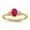 July - Ruby, variant on 14 Karat Yellow Gold Diamond and Garnet Birthstone Ring