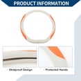 thumbnail image 6 of Unique Bargains Steering Wheel Cover Front for Car Vehicle Durable D Shape Leather 1 Pcs Beige Gray Orange, 6 of 6