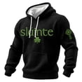thumbnail image 2 of St Patricks Day Hoodies for Men Irish Shamrock Clover Graphic Waffle Knit Pullover Casual Shirt Holiday Outfit Black 2XL, 2 of 3
