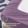 thumbnail image 4 of czcpp-Queen Sheets, Soft Lilac Microfiber Cooling Sheets Drap Lit with Corner Straps, Plum Deep Pocket Luxury Hotel Cozy Bedding Set, 4 of 4