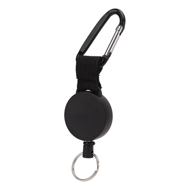 Rings Retractable Key Chain Heavy Duty Carabiner Key Holder Keychain Lanyard Badge Reels with Steel Wire