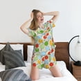 thumbnail image 5 of Pofeuu Colorful Ping Pong Rackets1 Print Women's Pajama Set Short/Shorts Soft Button PJs Elastic Drawstring Waist Sleepwear-Large, 5 of 6