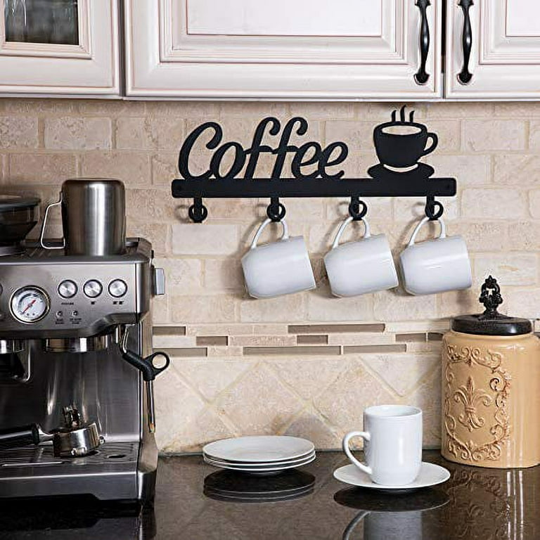 Mkono Coffee Mug Holder Wall Mounted Mug Hooks Rack for 10 Coffee