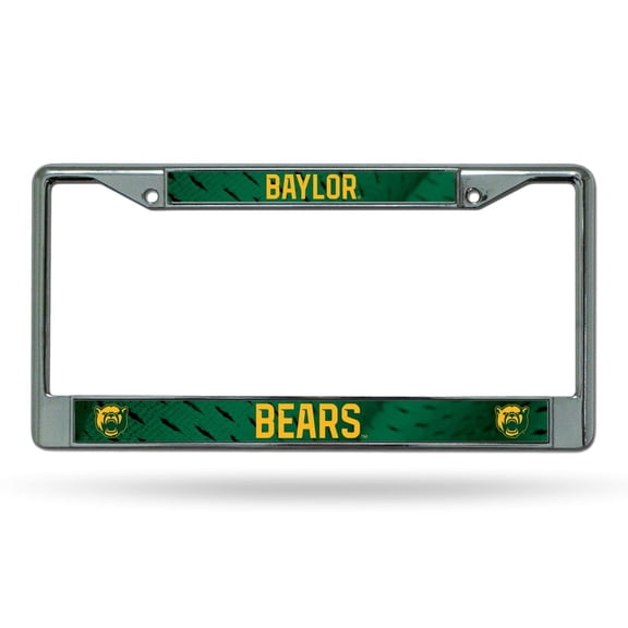 Baylor NCAA Bears - 12" x 6" Standard Size - Chrome Metal License Plate Frame