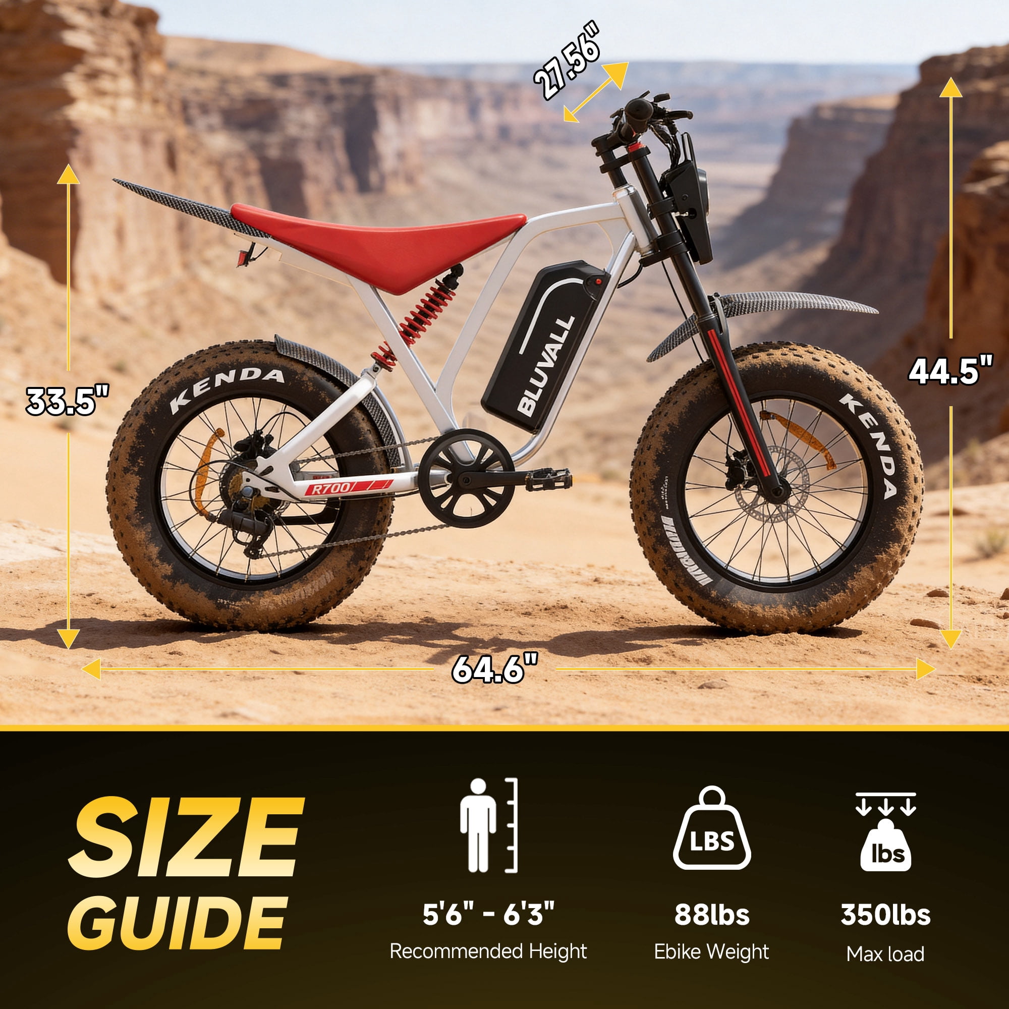 Bluvall Electric Dirt Bike for Adults, 1800W Motor 35MPH, 52V/25AH Battery, 20"x4" Fat Tire Ebike, E Mountain Bicycle, Up to 60+Miles UL2849