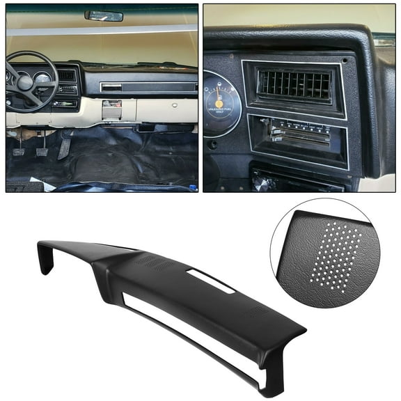 Black Dashboard Cover Fit For 1981-1991 GMC Chevrolet Trucks SUV Pickup Dash Cap