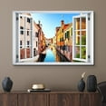 thumbnail image 2 of wall26 Canvas Print Wall Art Window View Vibrant Italian Italy Venice Canal City Wilderness Nature Photography Realism Scenic Landscape Colorful Multicolor for Living Room, Bedroom, Office - 24", 2 of 5