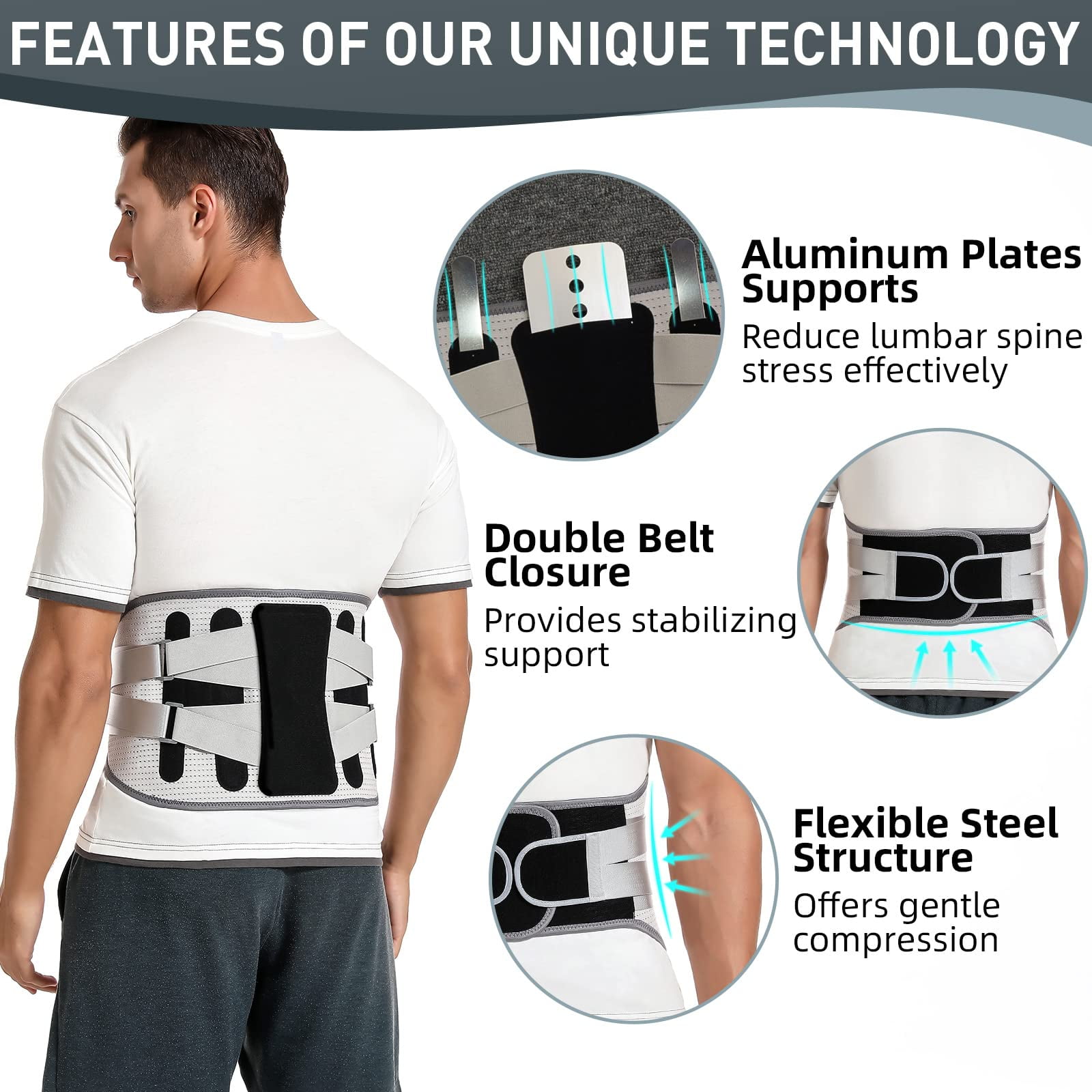 Breathable Back Brace for Relieve Lower Back Pain Women and Men - Back Support Belt and Improve Posture with Comfort, Back Pain Relief Products, Posture Corrector