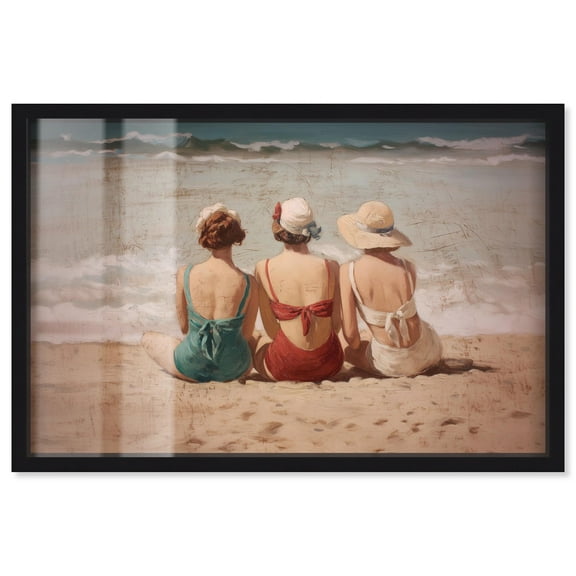 Summer's Back III Shadowbox Print Summer Decor by Art Remedy, Black Frame, 15 x 10