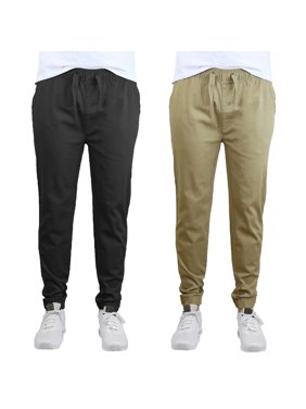 Mens Slim-Fit Cotton Twill Jogger Pants (2-Pack)