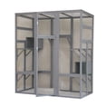 thumbnail image 6 of HighSound Catio Outdoor Cat Enclosure, Large Cat House for Mulitiple Cats Walk in Cat Cage with Weather Protection Asphalt Roof, Feral Cat Shelter with 6 Platforms & 2 Resting Box, 70"H, Grey, 6 of 8