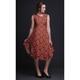 thumbnail image 2 of Bimba Red Palmette Damask Women Knee Length Sleeveless Casual Summer Sun Tank Dress-Small, 2 of 6