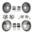 thumbnail image 1 of Transit Auto Front Rear Hub Bearing Assembly Coated Disc Brake Rotor and Ceramic Pads Kit (10Pc) for Car 2004-2007 Saturn Ion Supercharged with 4-Wheel ABS with 4 Lug Wheels Left Right Side KBB-112568, 1 of 11