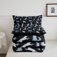 thumbnail image 5 of Homewish Rustic Pet Full Size Comforter Sets,Dog Paws Bone Bedding Comforter Set,Dark Gray,Black Reversible,3 Pieces,1 Comforter and 2 Pillowcases, 5 of 7