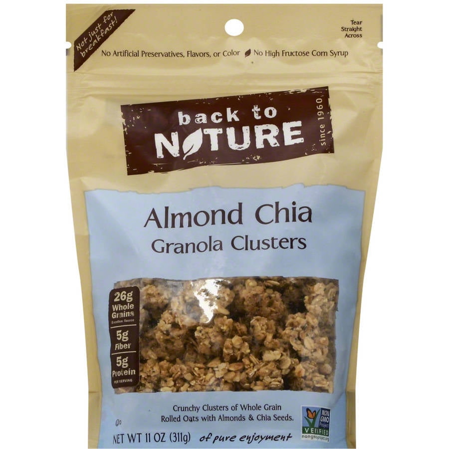 Back To Nature Almond Chia Granola Clusters Cereal 11 Oz Pack Of 6 Walmart Com Walmart Com