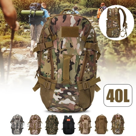 Large Nylon 40L Backpack Waterproof Outdoor Military Tactical Mountaineer Backpack Hunting Camping Hiking Fishing (Best Waterproof Hunting Backpack)