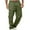 Army Green, variant on Up to 65% Off! Fmbrln Mens Summer Cargo Pants Fashion Casual Zipper Button Elastic Waist Multi Pockets Athletic Straight Pants Outdoor Hiking Trousers