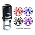 thumbnail image 1 of Custom A-Z Alphabet Stamp In Black Ink Monogram Round Rubber Stamp Self Inking Initial Stamp SHINY Mini Stamper 20 mm, 1 of 1