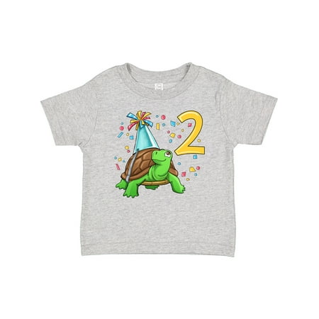 

Inktastic 2nd Birthday Cute Turtle in Party Hat with Confetti Gift Baby Boy or Baby Girl T-Shirt