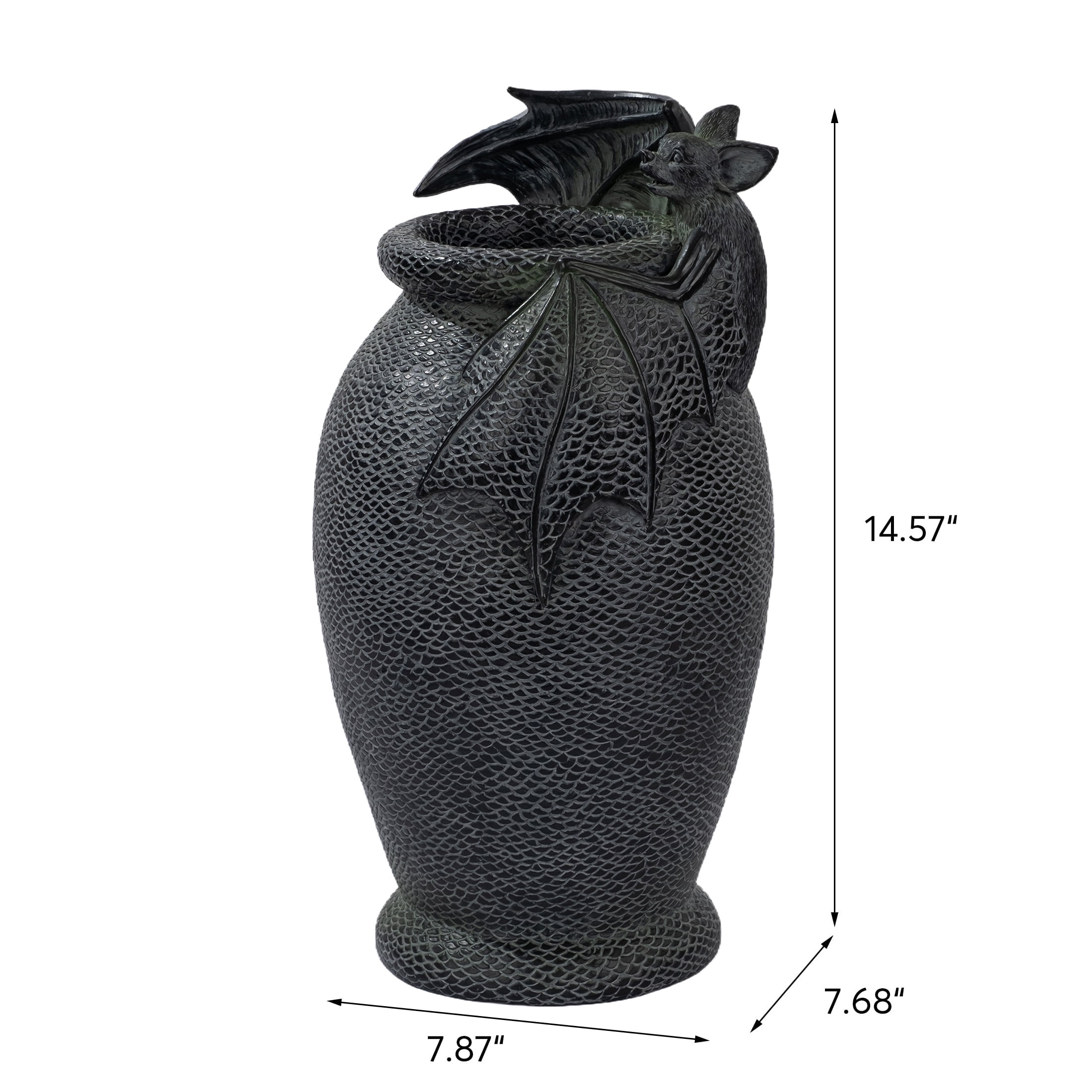 Resin Bat Vase Decoration, Black, 15", Halloween by Way To Celebrate