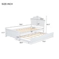 thumbnail image 4 of Modern Twin Size Wood Platform Bed with Headboard and Twin Size Trundle, 4 of 10