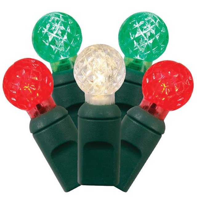50Lt LED Ampoule Rouge & 44; Fil Blanc & Vert G12 Fin de Connexion Ensemble Lumineux - Espacement de 6 Pouces 25 Pi.