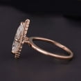 thumbnail image 3 of Cora Jewellery 1.5 CT Marquise Moissanite Halo Engagement Ring For Women, 14K Rose Gold, 3 of 6