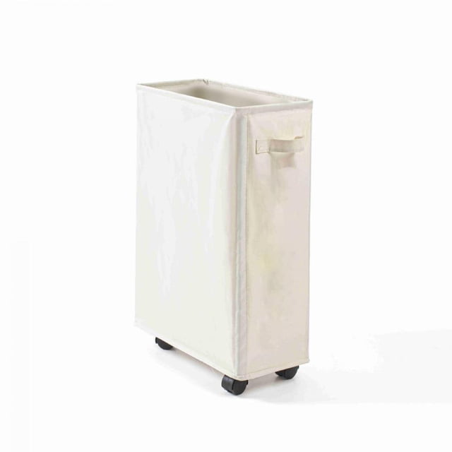Cesto de ropa con ruedas para dormitorio de guardería universitaria Beige
